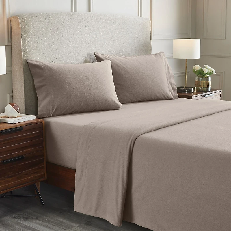 SUPERIOR® Rome Cotton Flannel Solid Warm Deep Pocket Sheet Set
