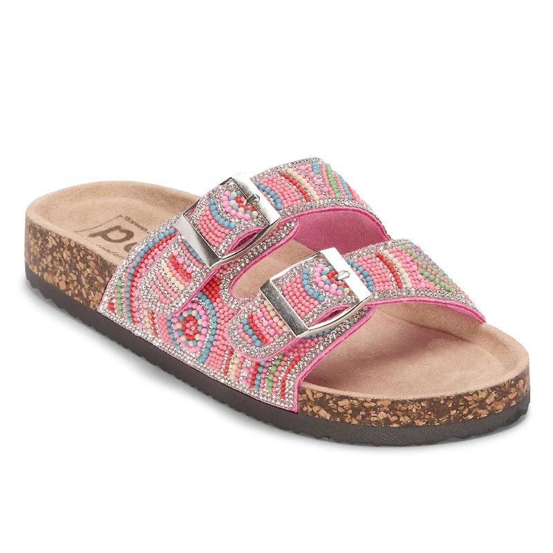 Pop Gemi Womens Adjustable Strap Footbed Sandals