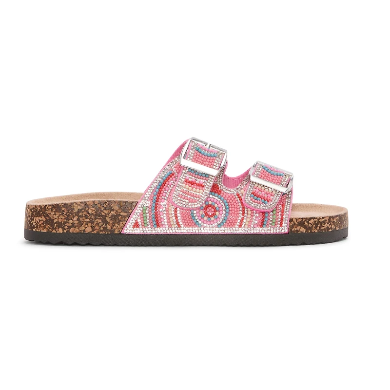 Pop Gemi Womens Adjustable Strap Footbed Sandals