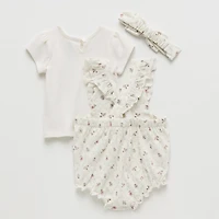 Baby Girls 3-pc. Winnie The Pooh Shortall Set