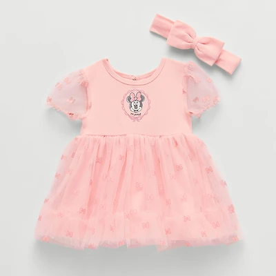 Baby Girls Short Sleeve Minnie Mouse A-Line Dress