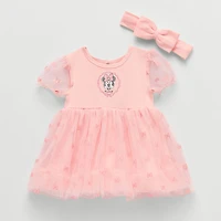 Baby Girls Short Sleeve Minnie Mouse A-Line Dress