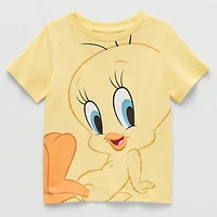 Toddler Girls Crew Neck Short Sleeve Regular Fit Looney Tunes Graphic T-Shirt