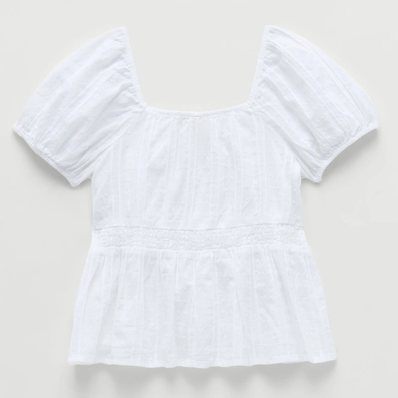 Thereabouts Little & Big Kid Girls Square Neck Short Sleeve Babydoll Top