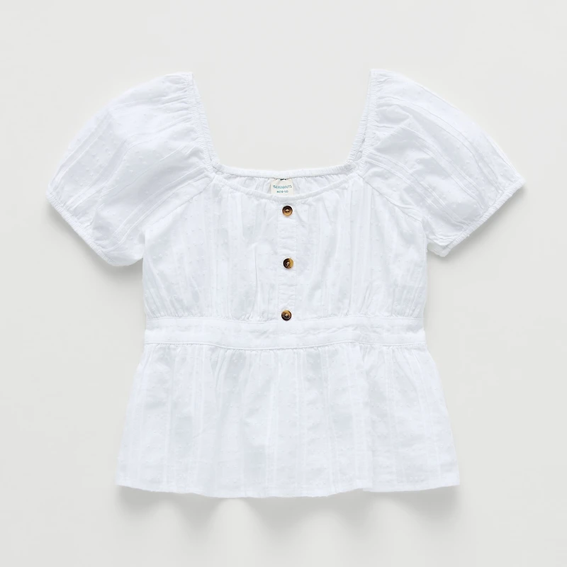 Thereabouts Little & Big Kid Girls Square Neck Short Sleeve Babydoll Top