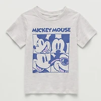 Toddler Boys Crew Neck Short Sleeve Regular Fit Mickey Mouse Graphic T-Shirt