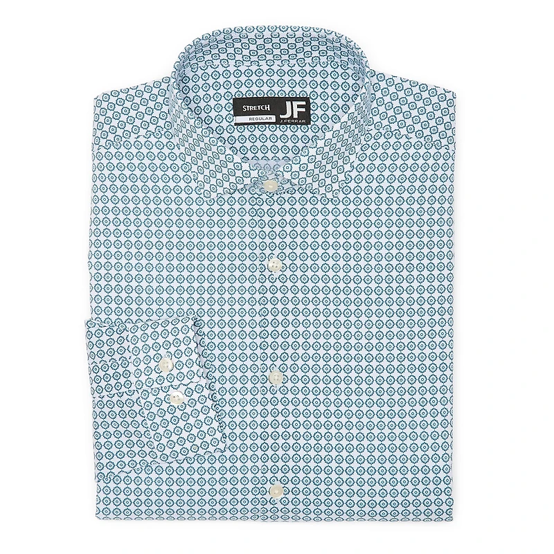 J. Ferrar Ultra Comfort Mens Regular Fit Stretch Fabric Wrinkle Free Long Sleeve Dress Shirt