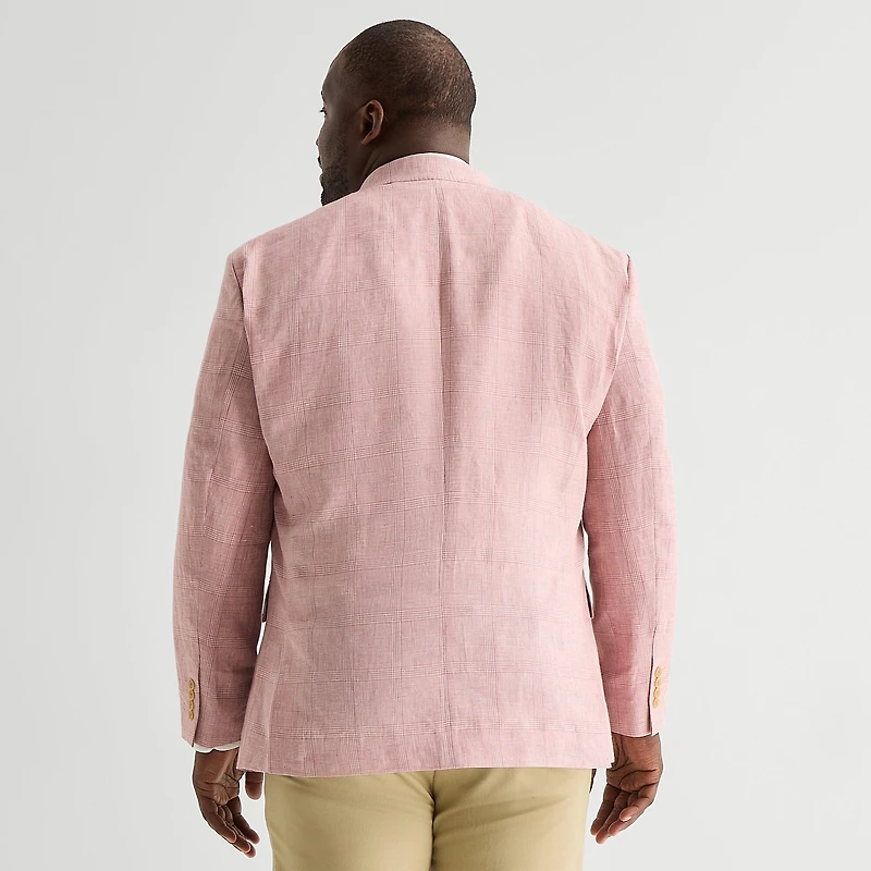 Stafford Mens Big and Tall Plaid Regular Fit Sport Coat
