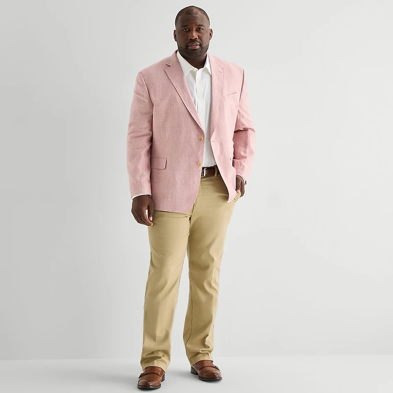 Stafford Mens Big and Tall Plaid Regular Fit Sport Coat