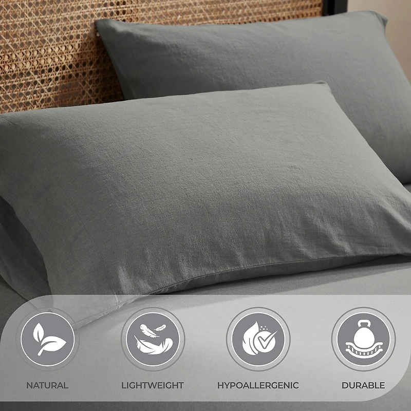 SUPERIOR® Orion Linen Garment Washed Soft Deep Pocket Sheet Set