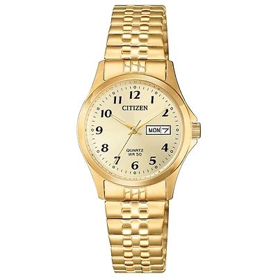 Citizen Quartz Womens Gold Tone Stainless Steel Expansion Watch Eq2002-91p