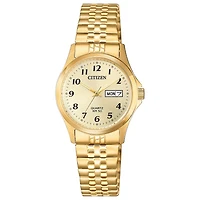 Citizen Quartz Womens Gold Tone Stainless Steel Expansion Watch Eq2002-91p