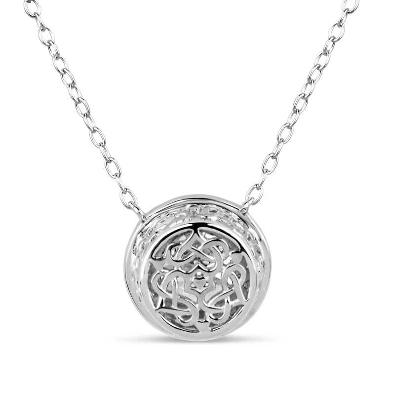 Womens 3/4 CT. T.W. White Zirconia Sterling Silver Round 18 Inch Pendant Necklace