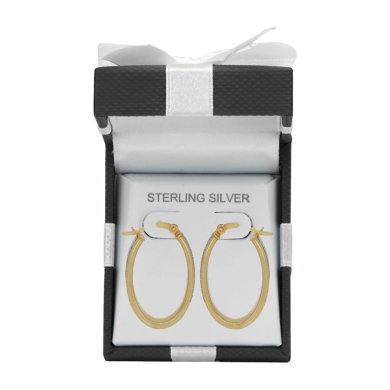Womens 14K Gold Over Silver 27mm Round Hoop Earrings
