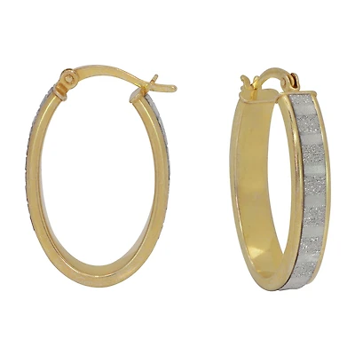 Womens 14K Gold Over Silver 27mm Round Hoop Earrings