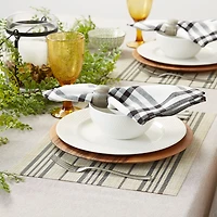 Design Imports Black Farmhouse Stripe Pvc Woven 6-pc. Table Linen Set