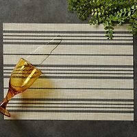 Design Imports Black Farmhouse Stripe Pvc Woven 6-pc. Table Linen Set