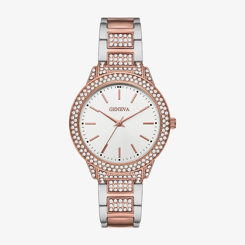 Geneva Ladies Womens Crystal Accent Two Tone Bracelet Watch Fmdjm278