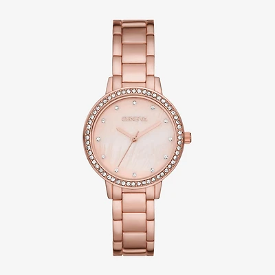 Geneva Ladies Womens Crystal Accent Rose Goldtone Bracelet Watch Fmdjm281