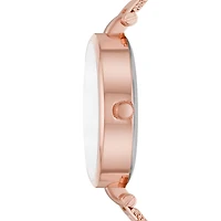 Geneva Womens Crystal Accent Rose Goldtone Stainless Steel Bracelet Watch Fmdjset076