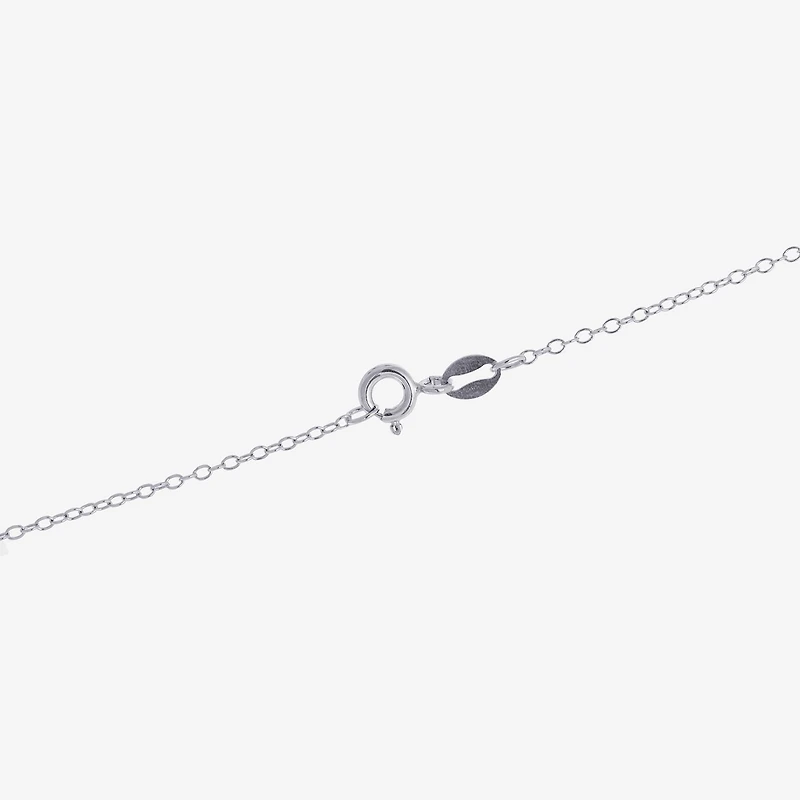 Silver Treasures Womens Black Crystal Sterling Silver 18 Inch Pendant Necklace