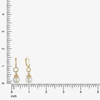 Monet Jewelry Gold Tone Womens Glass Simulated Pearl Drop Earrings