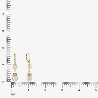 Monet Jewelry Gold Tone Womens Glass Simulated Pearl Knot Drop Earrings