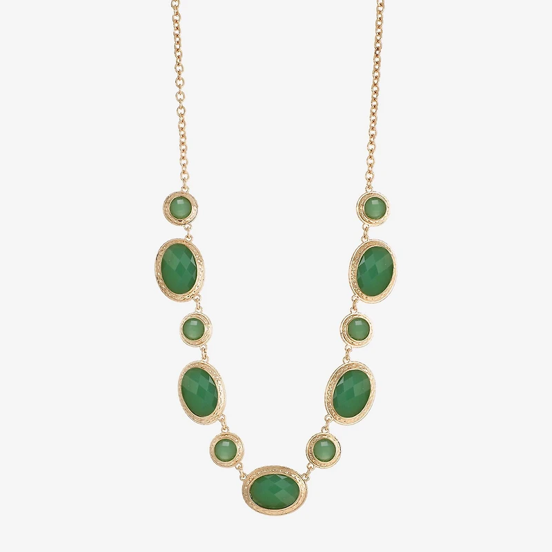 Monet Jewelry Gold Tone Womens 17 Inch Collar Necklace