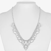 Monet Jewelry Timeless Silver Tone Frontal Scallop Womens 17 Inch Collar Necklace