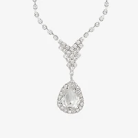 Monet Jewelry Timeless Silver Tone Pendant Necklace & Drop Earrings Womens Glass 2-pc. Jewelry Set