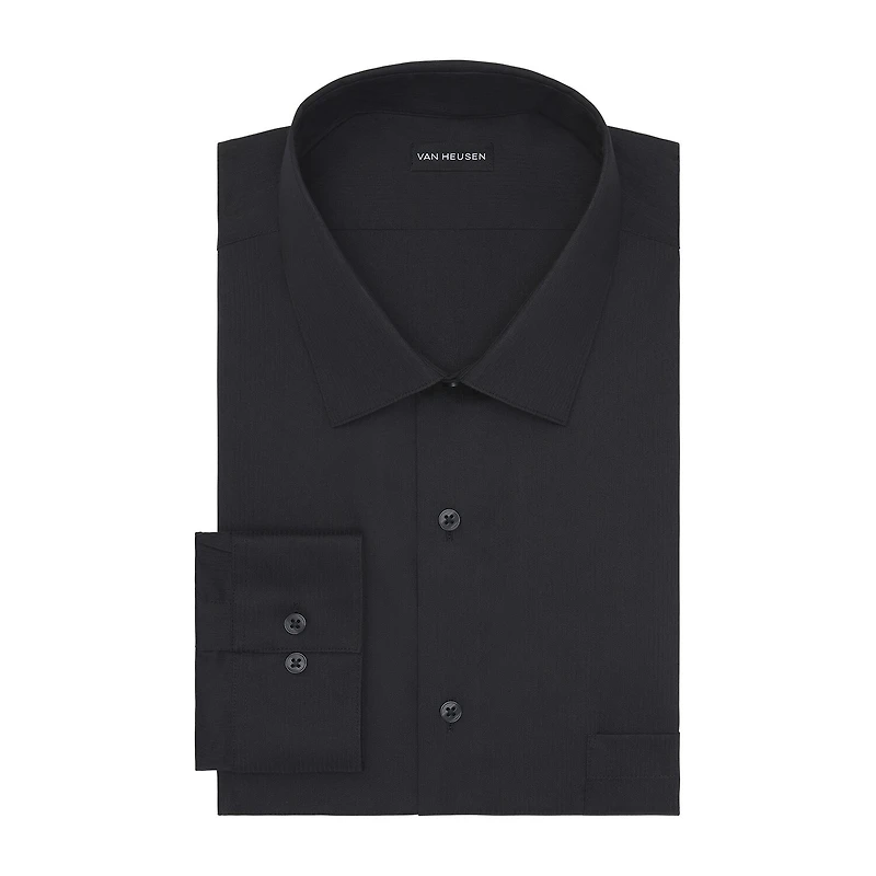 Van Heusen Everyday Defense Stain Shield Fitted Mens Modern Fit Stretch Fabric Wrinkle Free Long Sleeve Dress Shirt