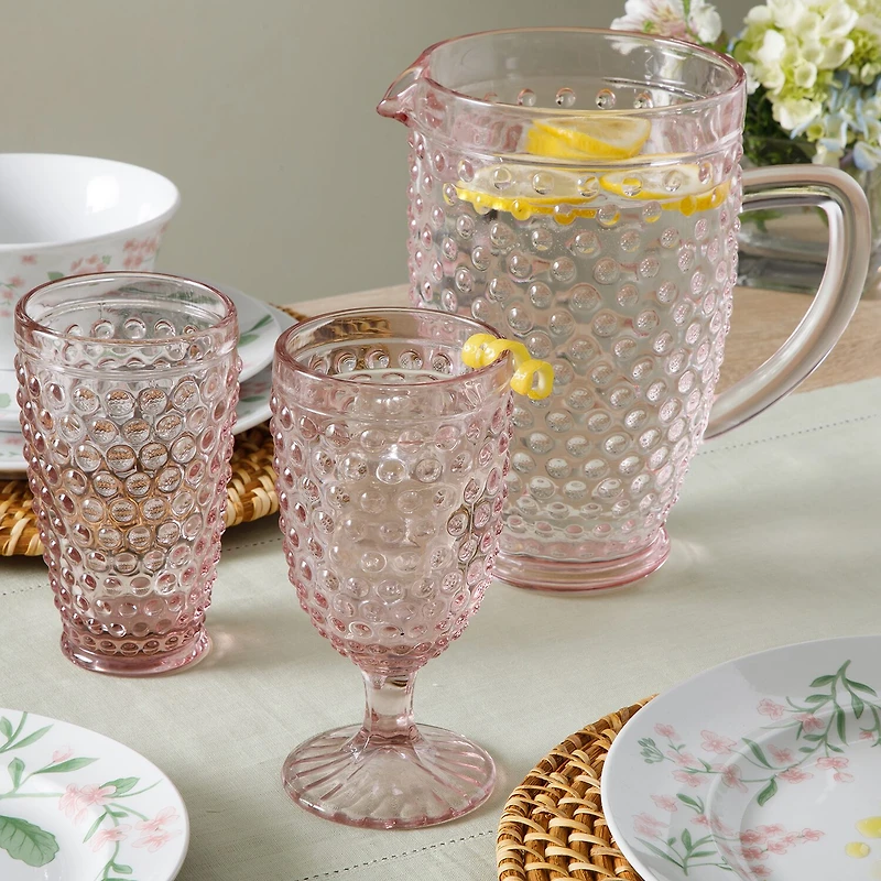 Martha Stewart Chauncey Hobnail Glass Serving Pitcher