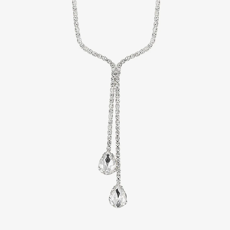 Monet Jewelry Timeless Silver Tone Bolo Necklace & Drop Earrings Womens Glass 2-pc. Jewelry Set