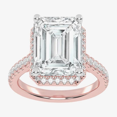 G-H / Vs2-Si1) Womens / CT. T.W. Lab Grown White Diamond 14K Gold Side Stone Halo Engagement Ring