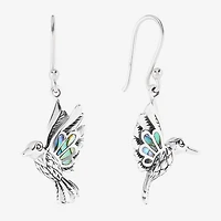 Bali Inspired Hummingbird Womens Gray Abalone Sterling Silver Drop Earrings