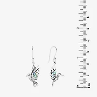 Bali Inspired Hummingbird Womens Gray Abalone Sterling Silver Drop Earrings