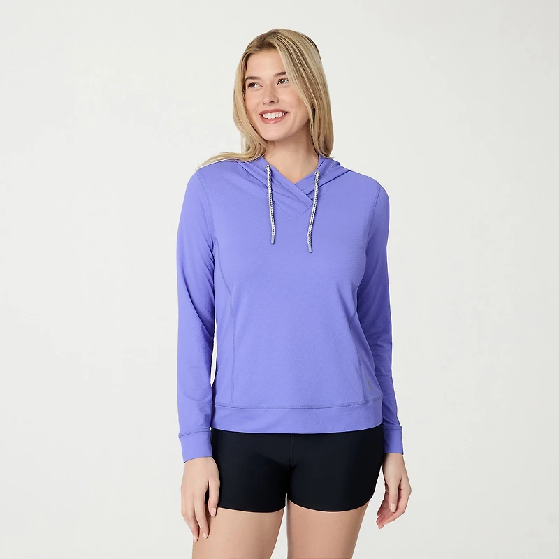 Free Country Womens Long Sleeve Moisture Wicking Active Hoodie