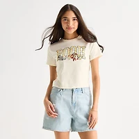 Hundred Acre Woods Baby Tee Womens Juniors Crew Neck Short Sleeve Fitted Winnie The Pooh Graphic T-Shirt