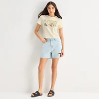 Hundred Acre Woods Baby Tee Womens Juniors Crew Neck Short Sleeve Fitted Winnie The Pooh Graphic T-Shirt