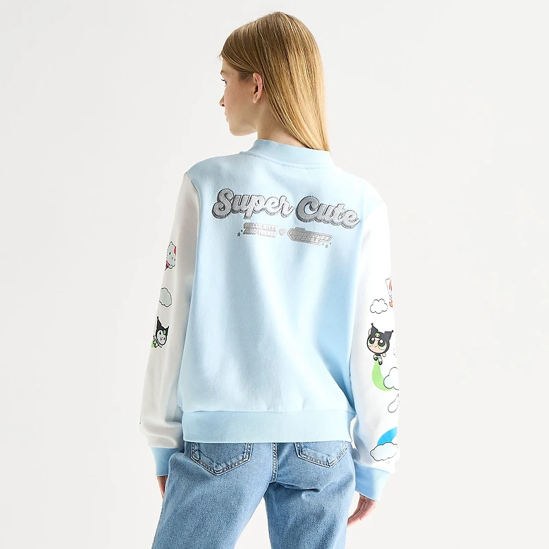 Hello Kitty® And Friends X The Powerpuff Girls™ Womens Juniors Fleece Midweight Bomber Jacket