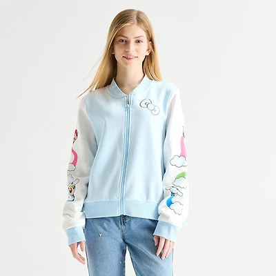 Hello Kitty® And Friends X The Powerpuff Girls™ Womens Juniors Fleece Midweight Bomber Jacket