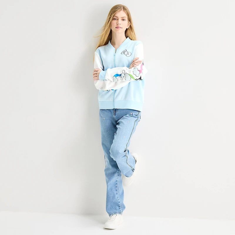 Hello Kitty® And Friends X The Powerpuff Girls™ Womens Juniors Fleece Midweight Bomber Jacket