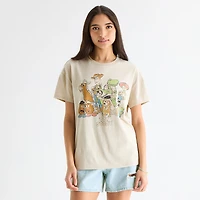 Boyfriend Tee Womens Juniors Crew Neck Short Sleeve Regular Fit Toy Story Graphic T-Shirt