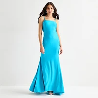 Dear Moon Womens Juniors Square Neck Sleeveless Spaghetti Straps Bodycon Dress