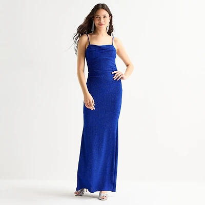 Emerald Sundae Womens Juniors Draped Neck Sleeveless Bodycon Dress