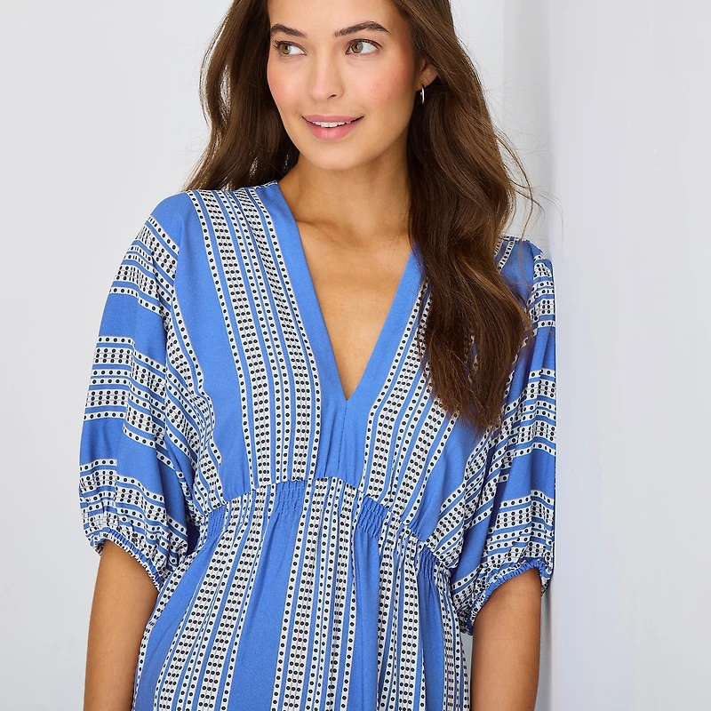 Melonie T Womens V Neck Short Sleeve Dolman Maxi Dress