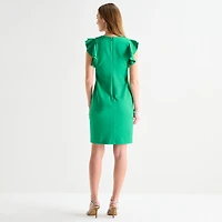 Marc New York Womens Crew Neck Sleeveless Sheath Dress