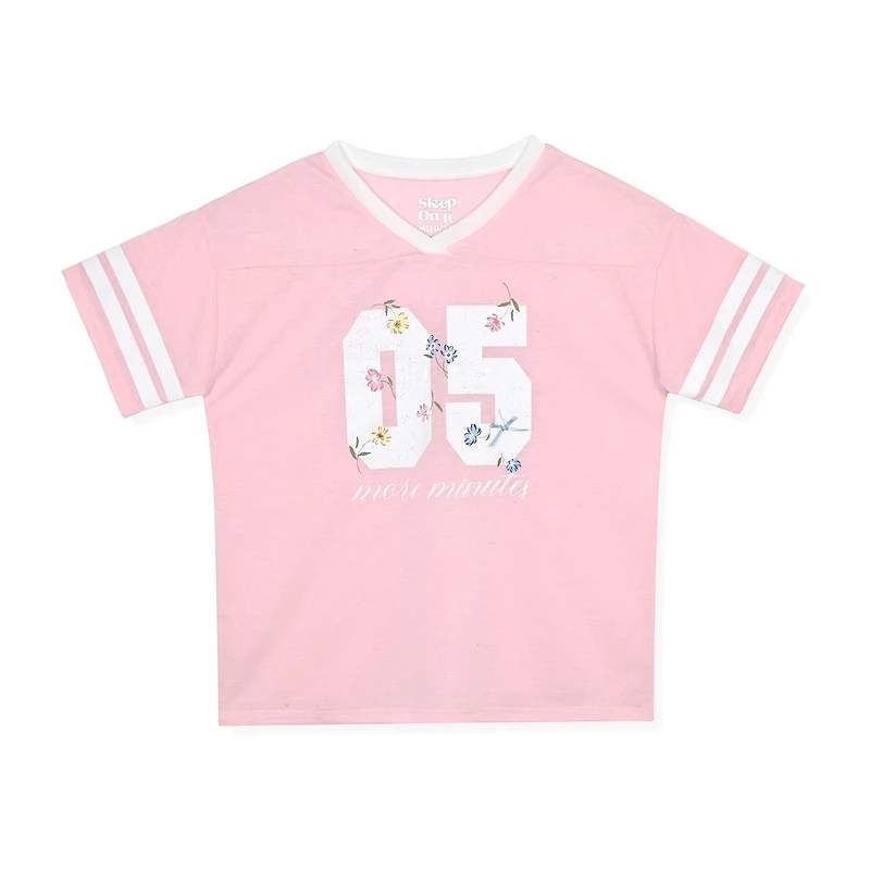 Sleep On It Little & Big Kid Girls V-Neck Short Sleeve Pajama Set