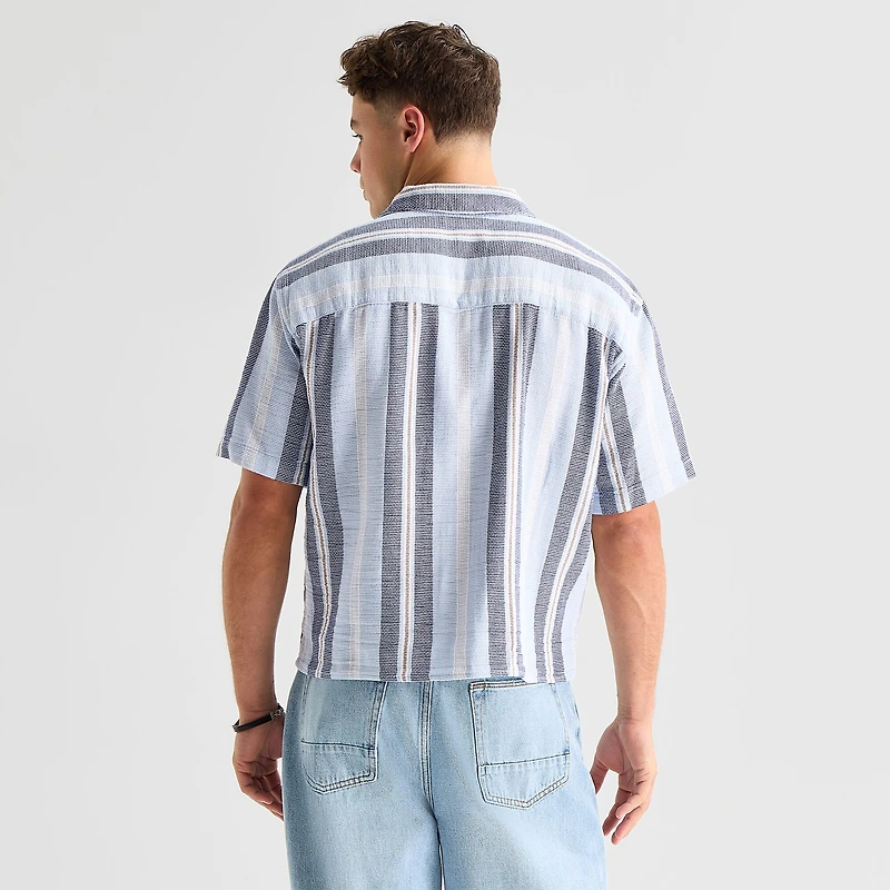 Arizona Mens Short Sleeve Boxy Fit Button-Down Shirt