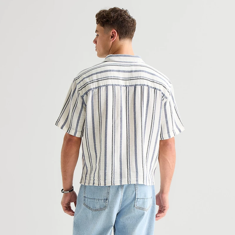 Arizona Mens Short Sleeve Boxy Fit Button-Down Shirt
